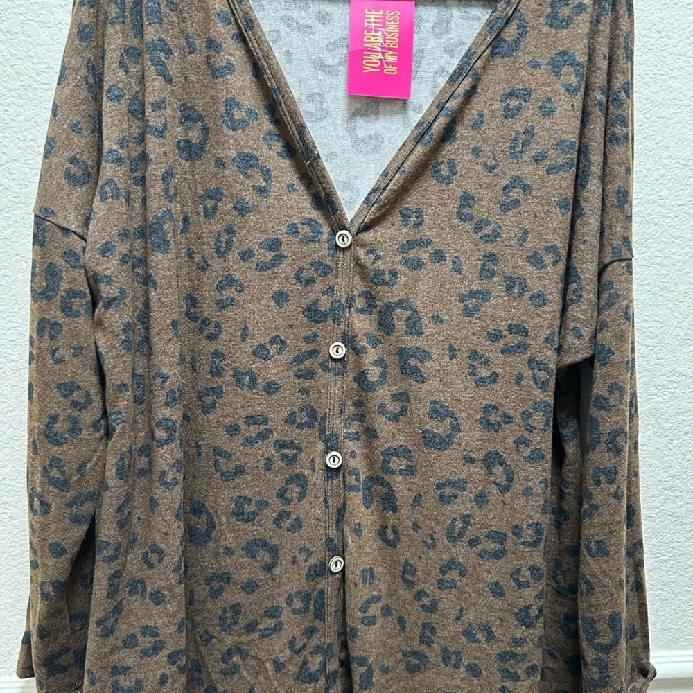 Sweet Love Brown Leopard Print Sweater
